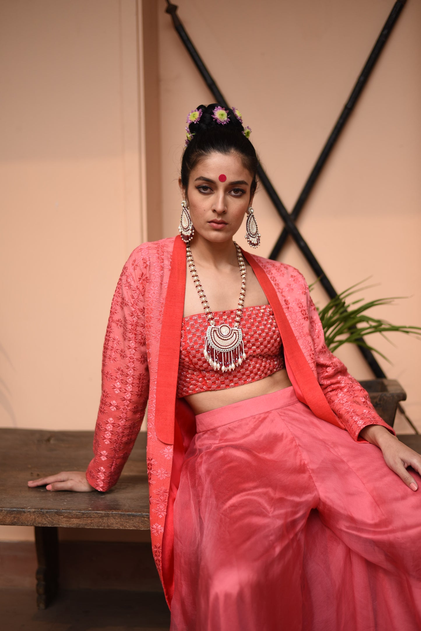 Suf pink sharara set