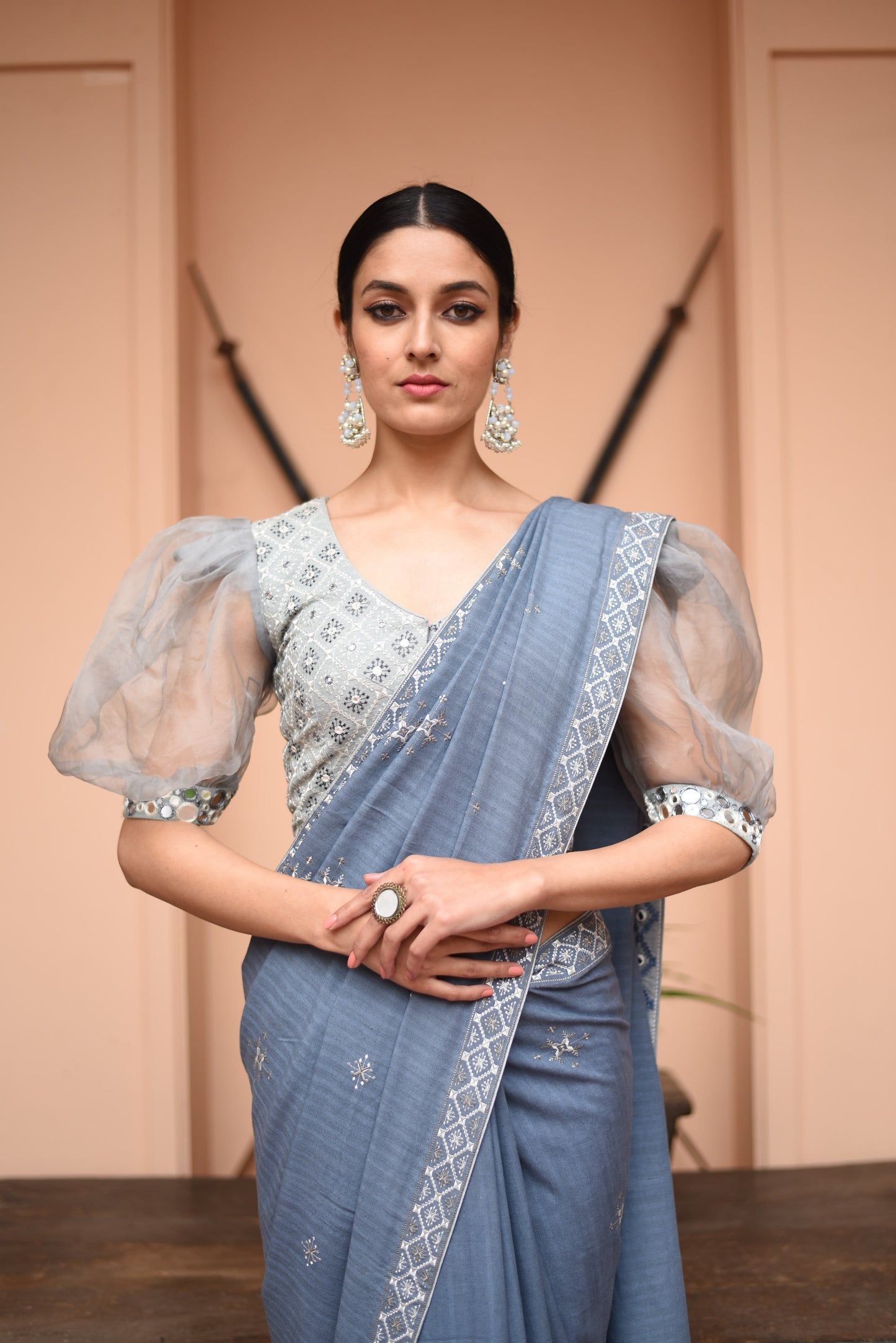 Suf blue saree