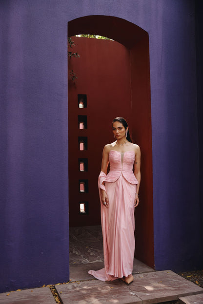 Gigi corset drape saree set