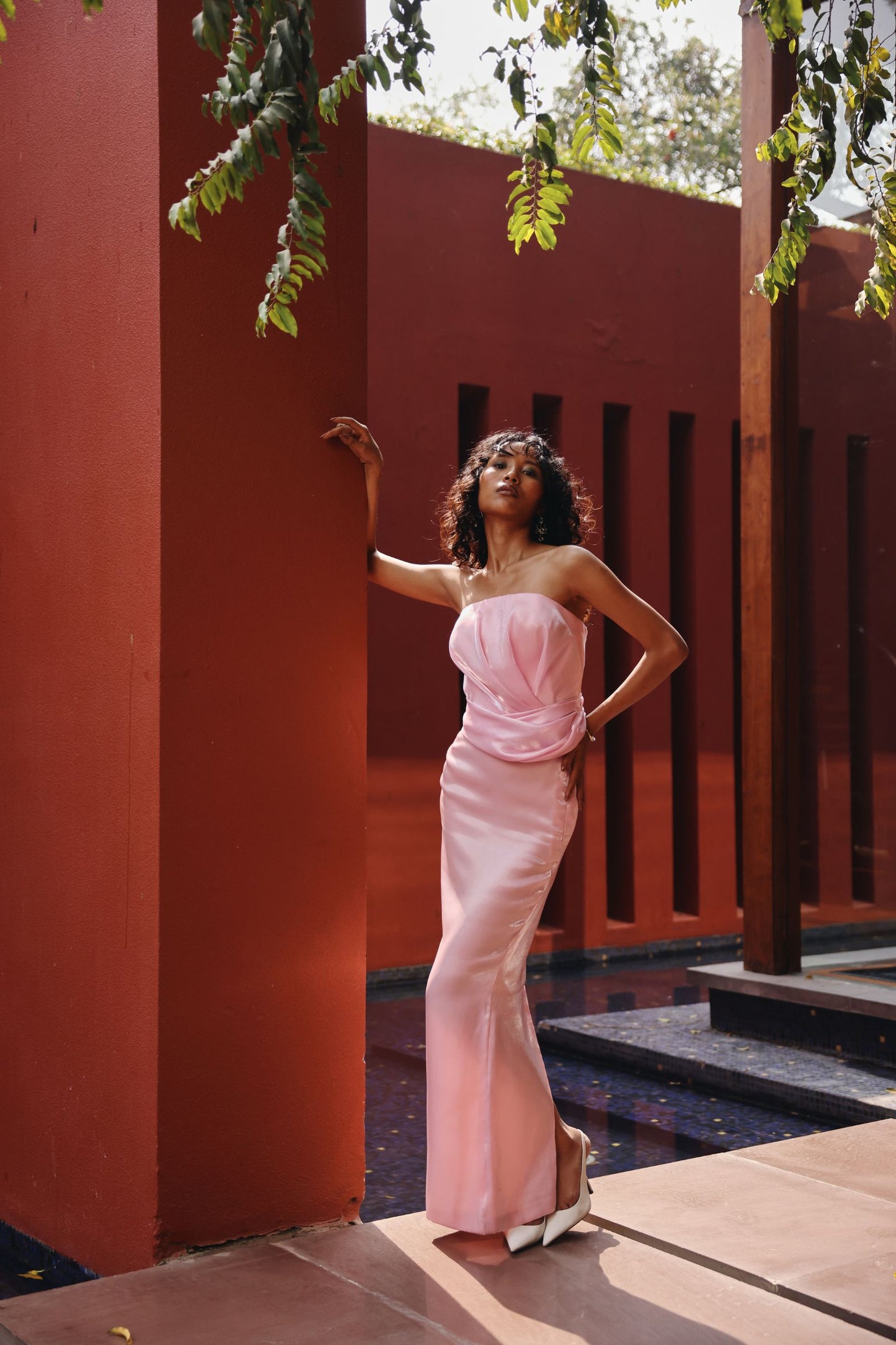 Solene drape skirt set
