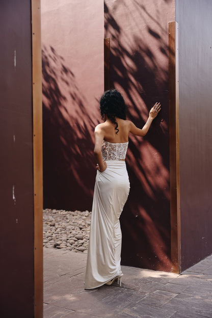 Layla corset drape saree gown