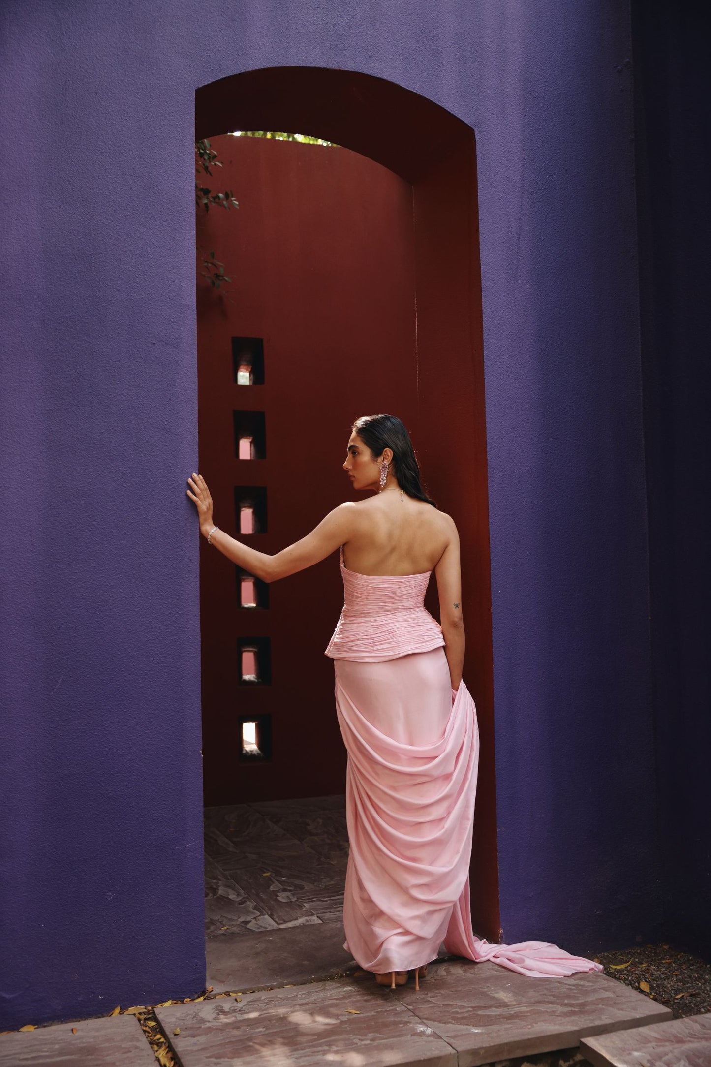 Gigi corset drape saree set