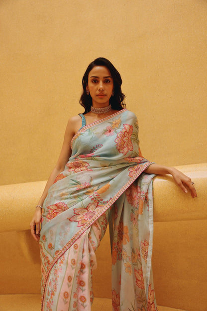 Leni pre-drape saree set