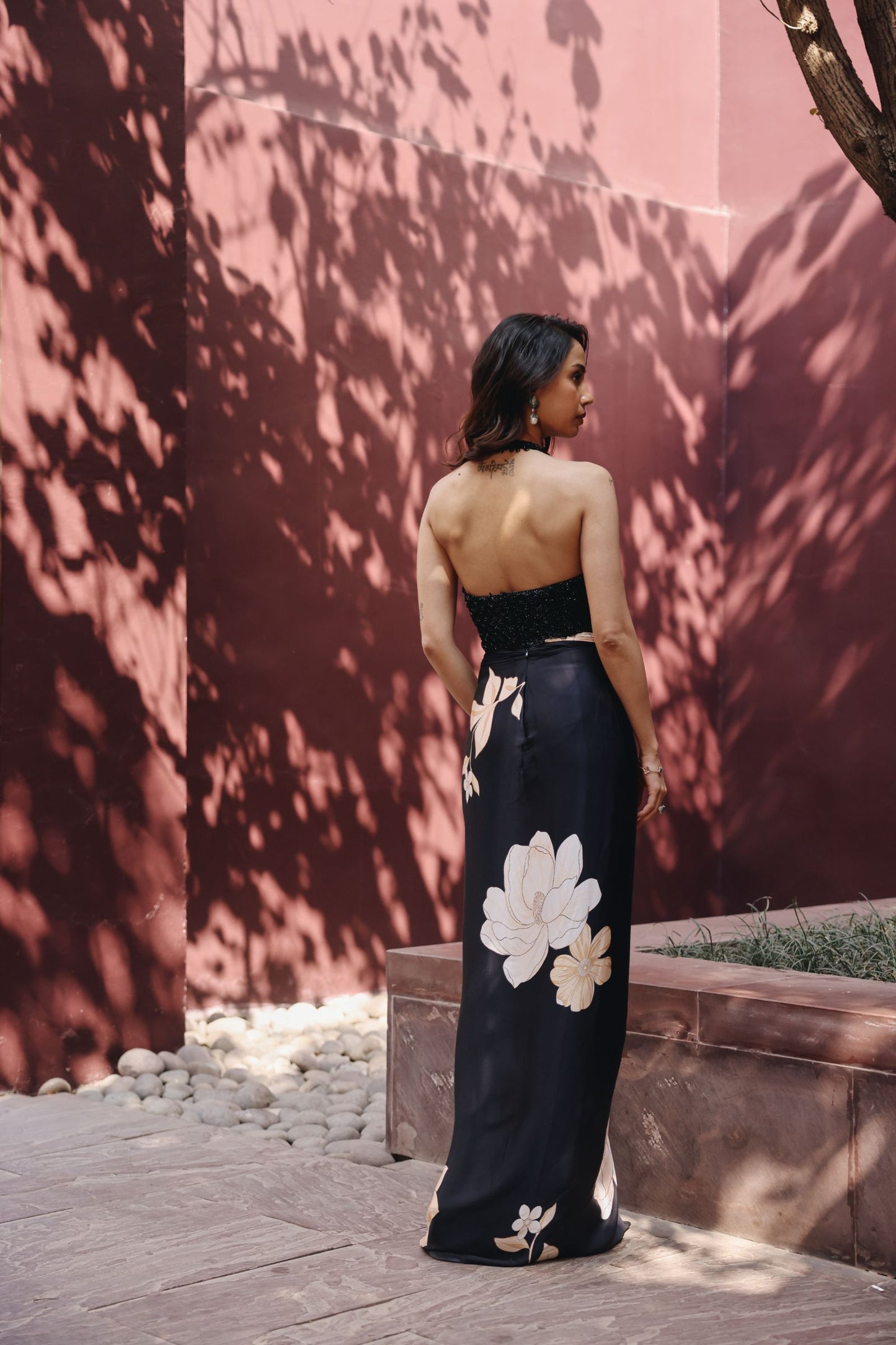 Lucia drape skirt with cape set