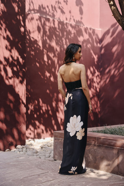 Lucia drape skirt with cape set