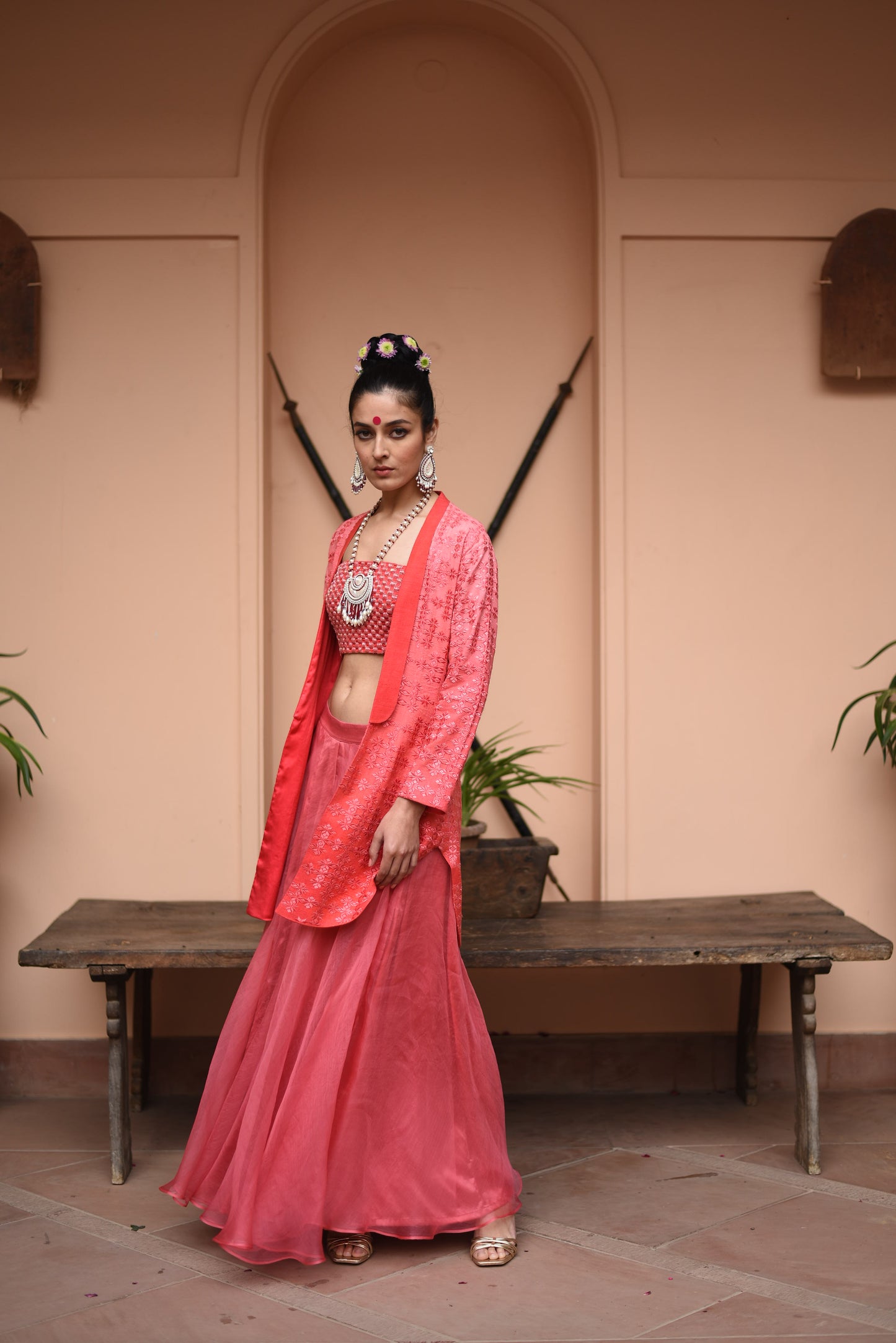 Suf pink sharara set