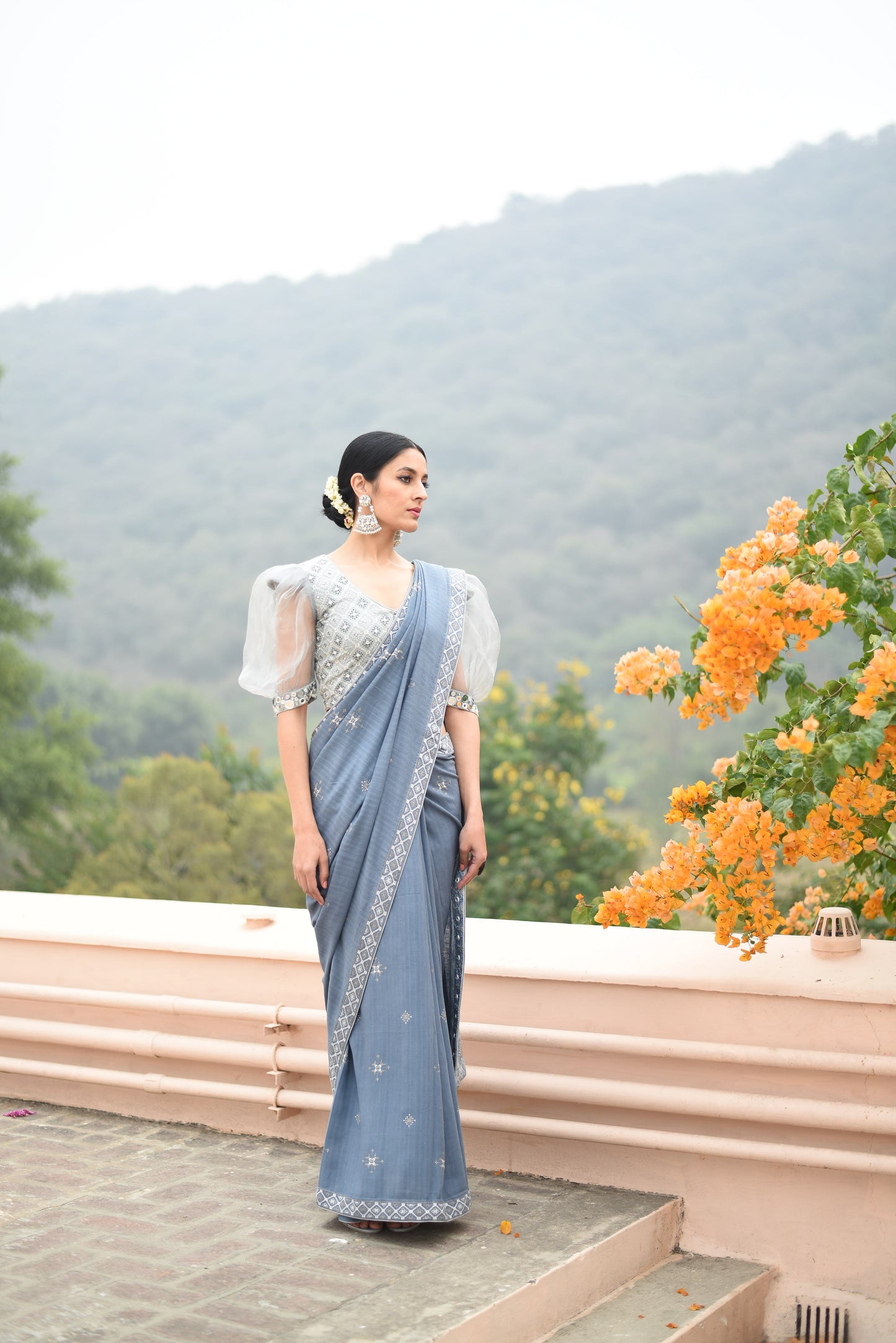 Suf blue saree