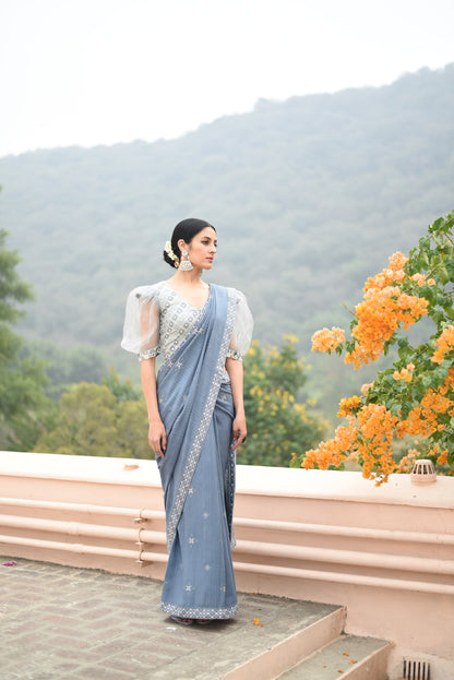 Suf blue saree