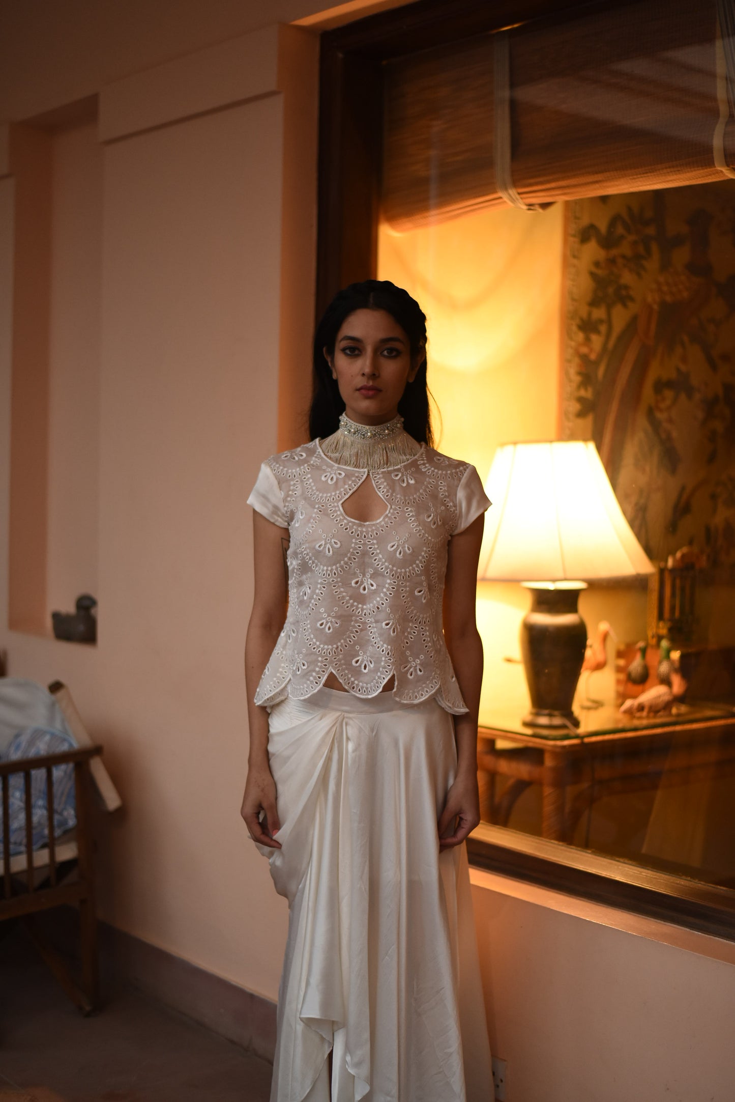 Shifli top and drape skirt