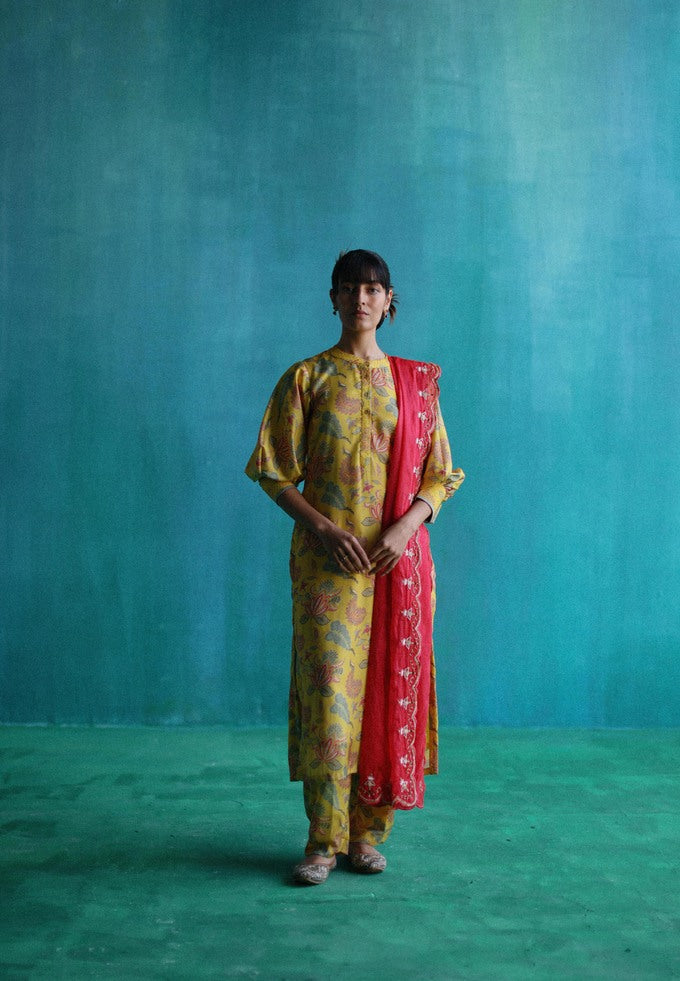 Yellow Gulbahar kurti set