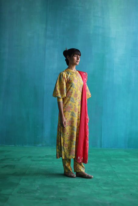Yellow Gulbahar kurti set