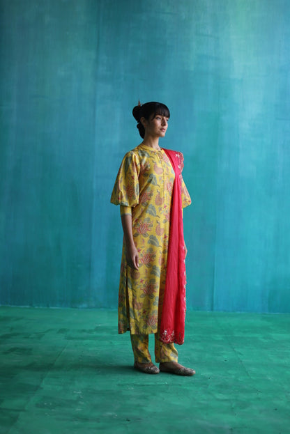 Yellow Gulbahar kurti set